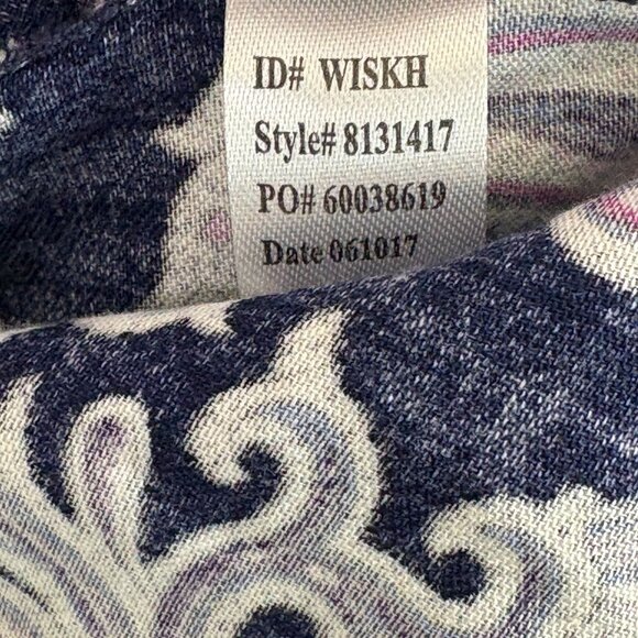 Lauren Ralph Lauren Monogram Nightgown Size M Blue Paisley Long Sleeve Button Up - Picture 6 of 12